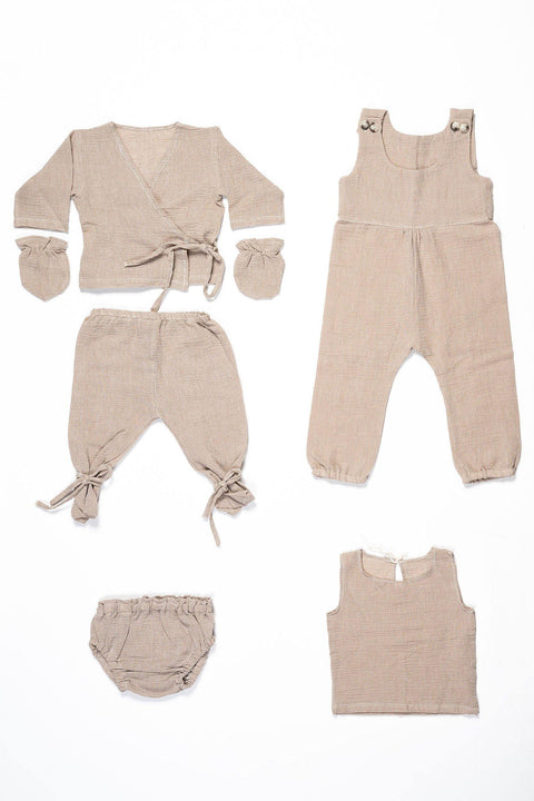 Siena - Natural %100 Cotton Clothes & Sleeping Set For Newborn 9-Pieces - Dut Project