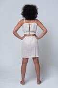 Naj - Ruffle Edging Bustier & Button Detailed Sile Fabric Mini Skirt - Dut Project