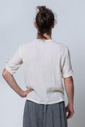 Lui - Brit Snap Collar, Folded Half Sleeve Sile Fabric Men's T-Shirt - Dut Project