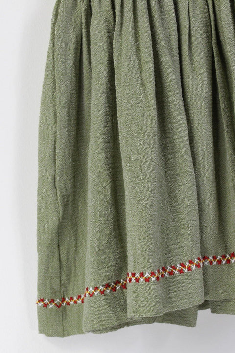 Palm - Round Rope Detailed Collar, Short Sleeve 100% Cotton Sile Fabric Dress ürününün kopyası - Dut Project